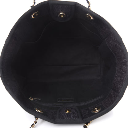 Chanel Woven Straw Raffia Small Deauville Tote Black 5 of 14