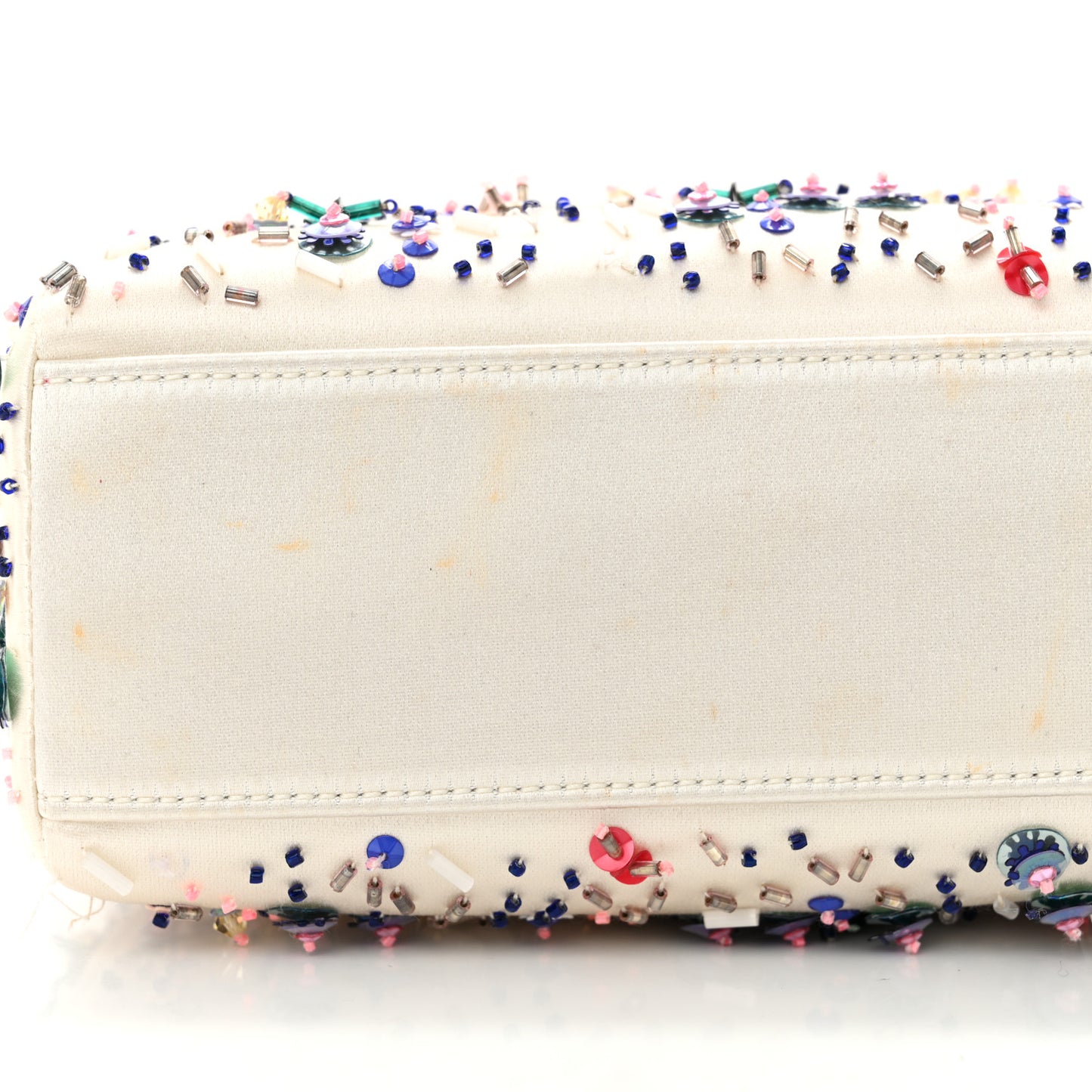 Satin Embroidered Beaded Mini Lady Dior Pink Multicolor