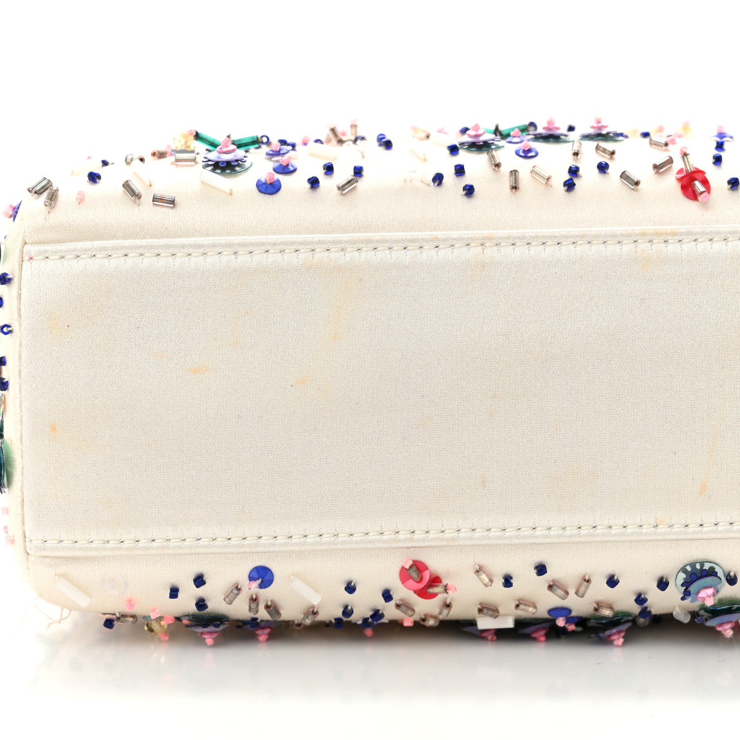 Christian Dior Satin Embroidered Beaded Mini Lady Dior Pink Multicolor 12 of 13