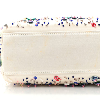 Christian Dior Satin Embroidered Beaded Mini Lady Dior Pink Multicolor 12 of 13