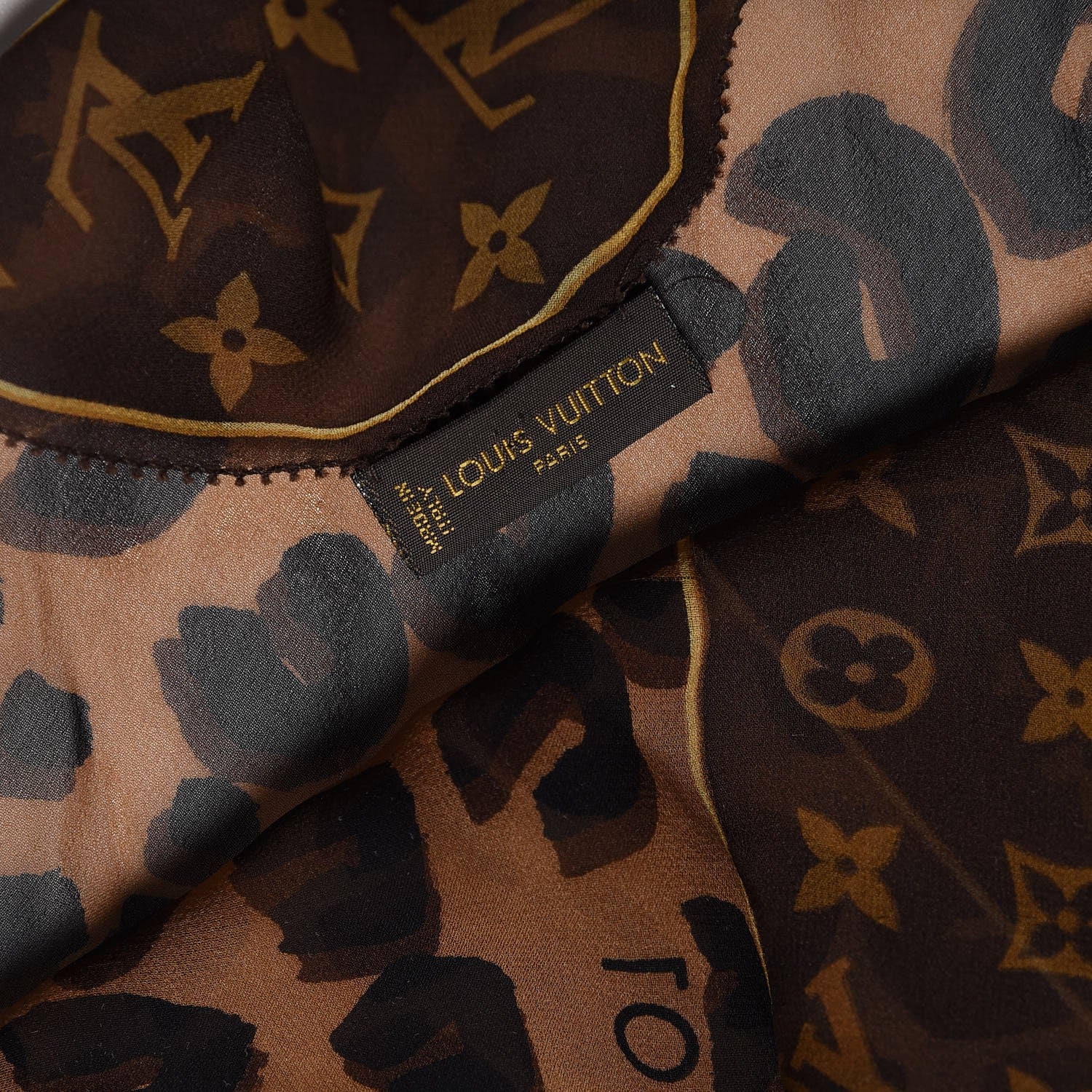 Louis Vuitton Silk Crepe Leopard Monogram Scarf 5 of 6