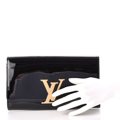 Louis Vuitton Patent Louise Clutch Black 2 of 9