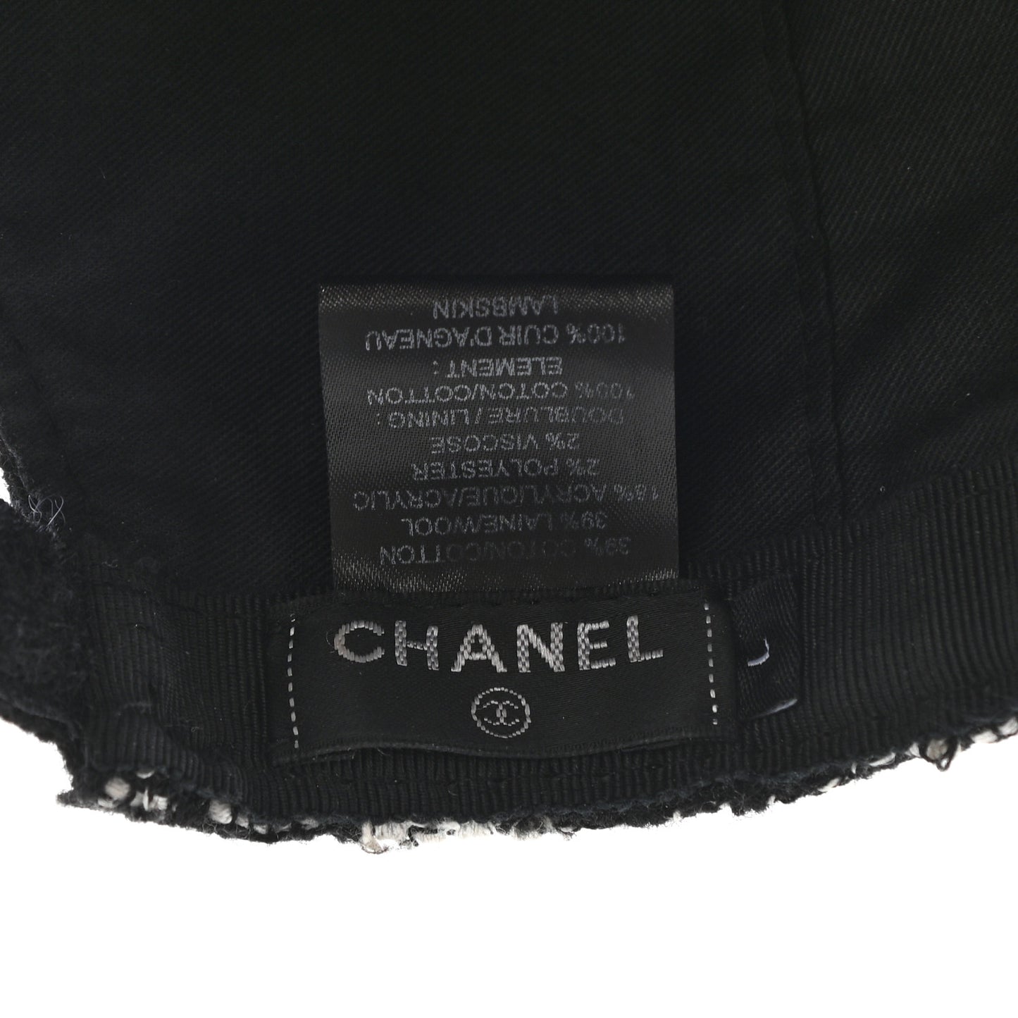 Tweed Cap Hat L Black White