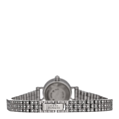 Hermes 18K White Gold Diamond Pave 16mm Faubourg Quartz Watch 3 of 4