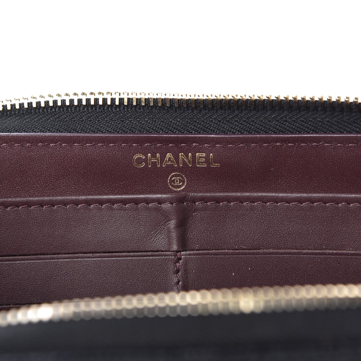 Caviar Quilted Large Gusset Zip Around Wallet Black