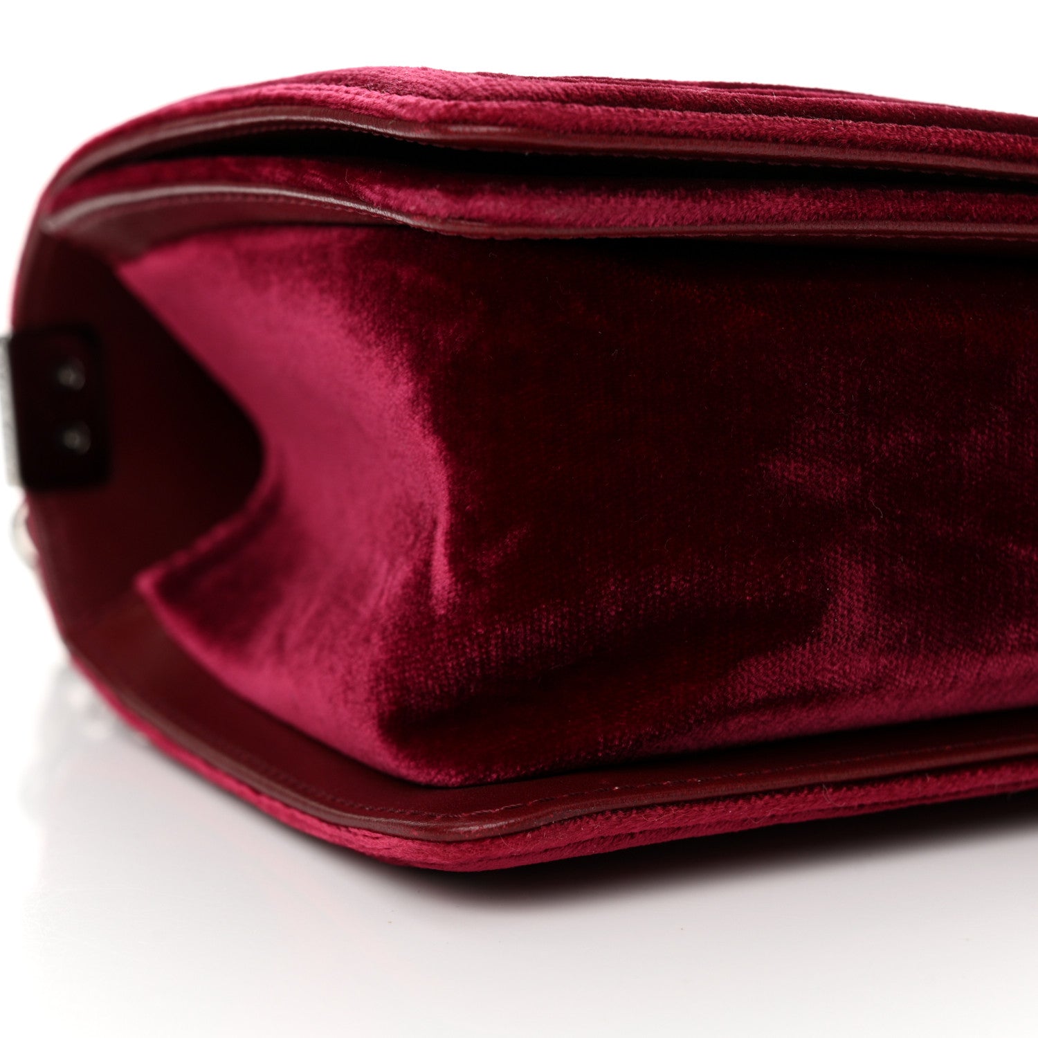 Chanel Velvet Quilted Medium Boy Flap Burgundy 9 of 11