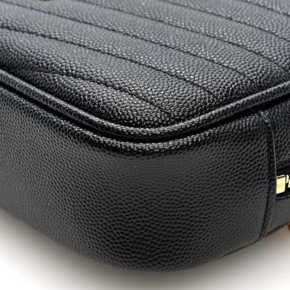 Saint Laurent Grain De Poudre Matelasse Monogram Mini Lou Camera Bag Black 9 of 9