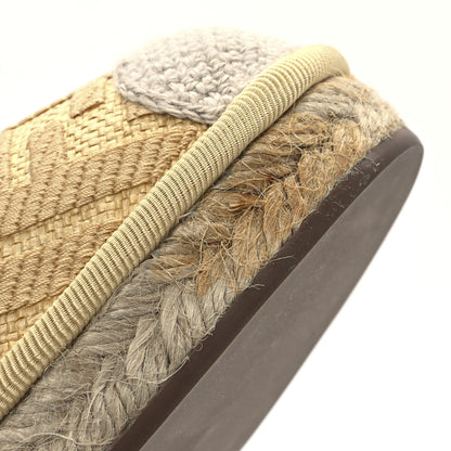 Fendi Canvas FF Embroidered Roma Ankle Wrap Wedge Espadrilles 40 Natural 11 of 12
