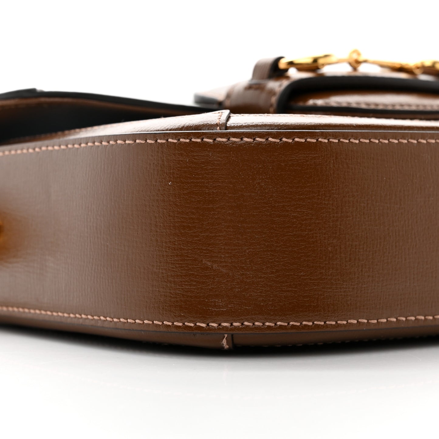 GG Supreme Monogram Web Mini Horsebit 1955 Shoulder Bag Beige Brown Sugar