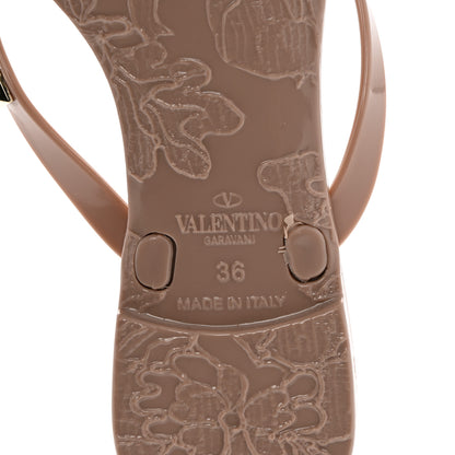 Valentino Garavani PVC Jelly Rockstud Bow Thong Sandals 36 Poudre 7 of 10