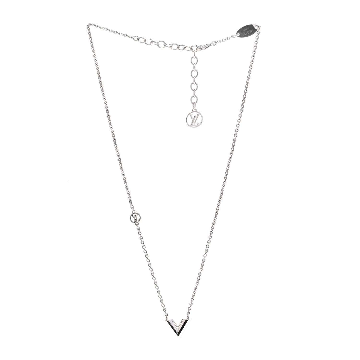 Louis Vuitton Metal Essential V Supple Necklace Silver 3 of 6