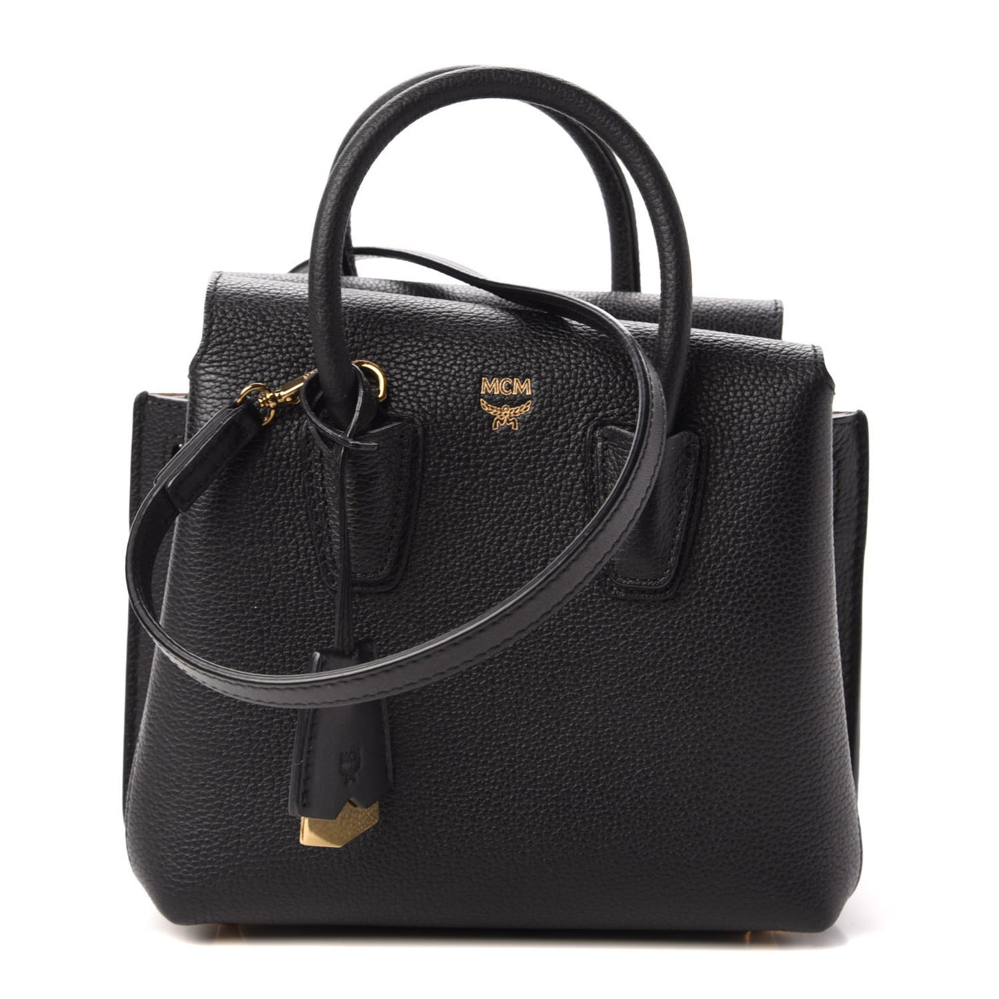 Grained Calfskin Mini Milla Tote Black