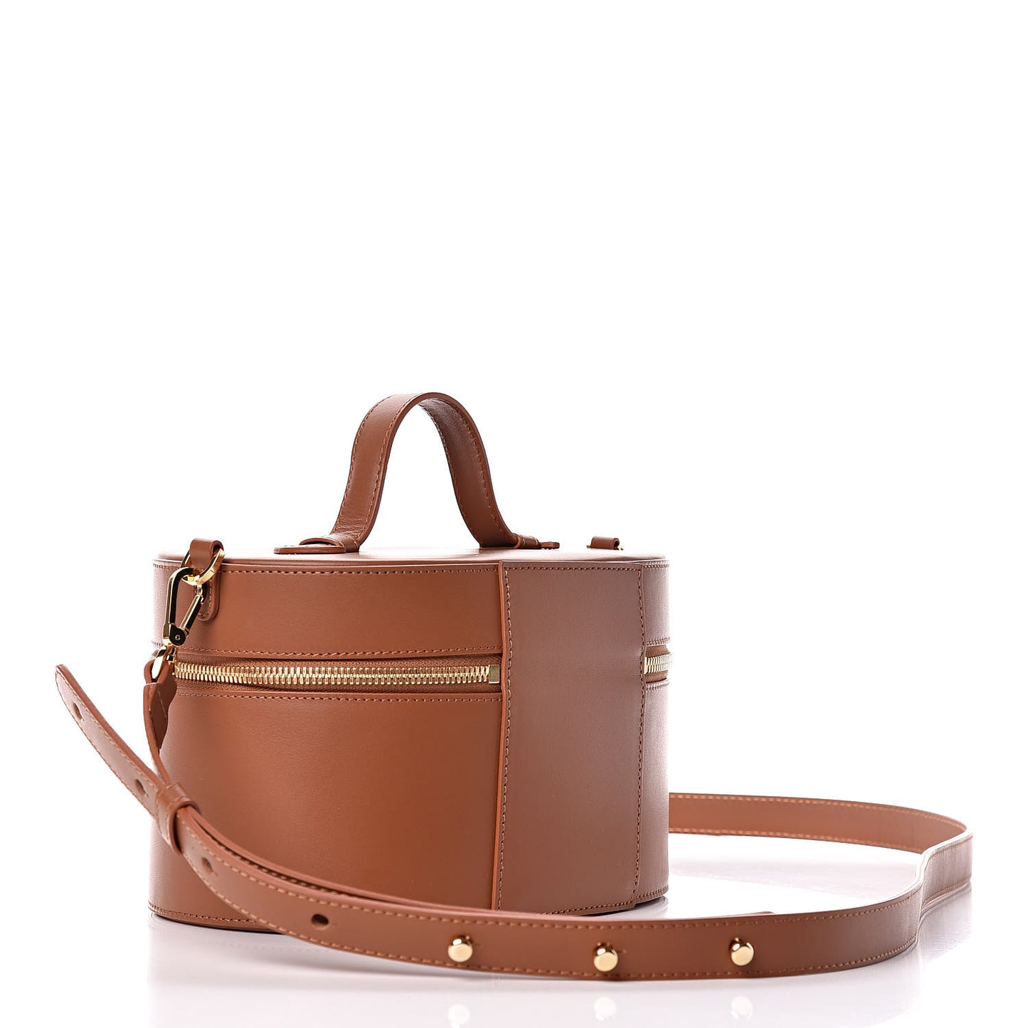 Calfskin Train Case Crossbody Saddle