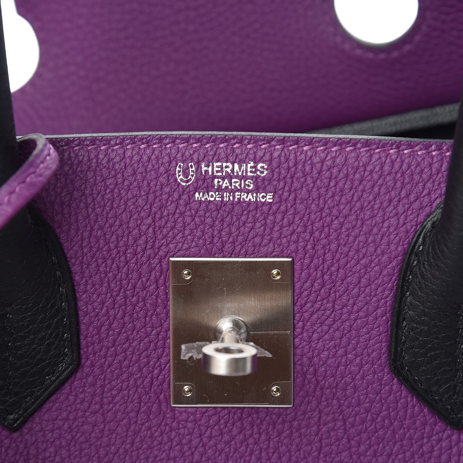 Hermes Togo Bi-Color Horseshoe Birkin 30 Anemone Black 23 of 34