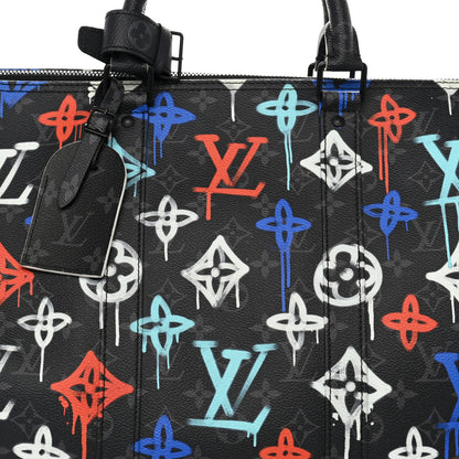 Louis Vuitton Monogram Eclipse LV Graffiti Keepall Bandouliere 50 Multicolor 6 of 8