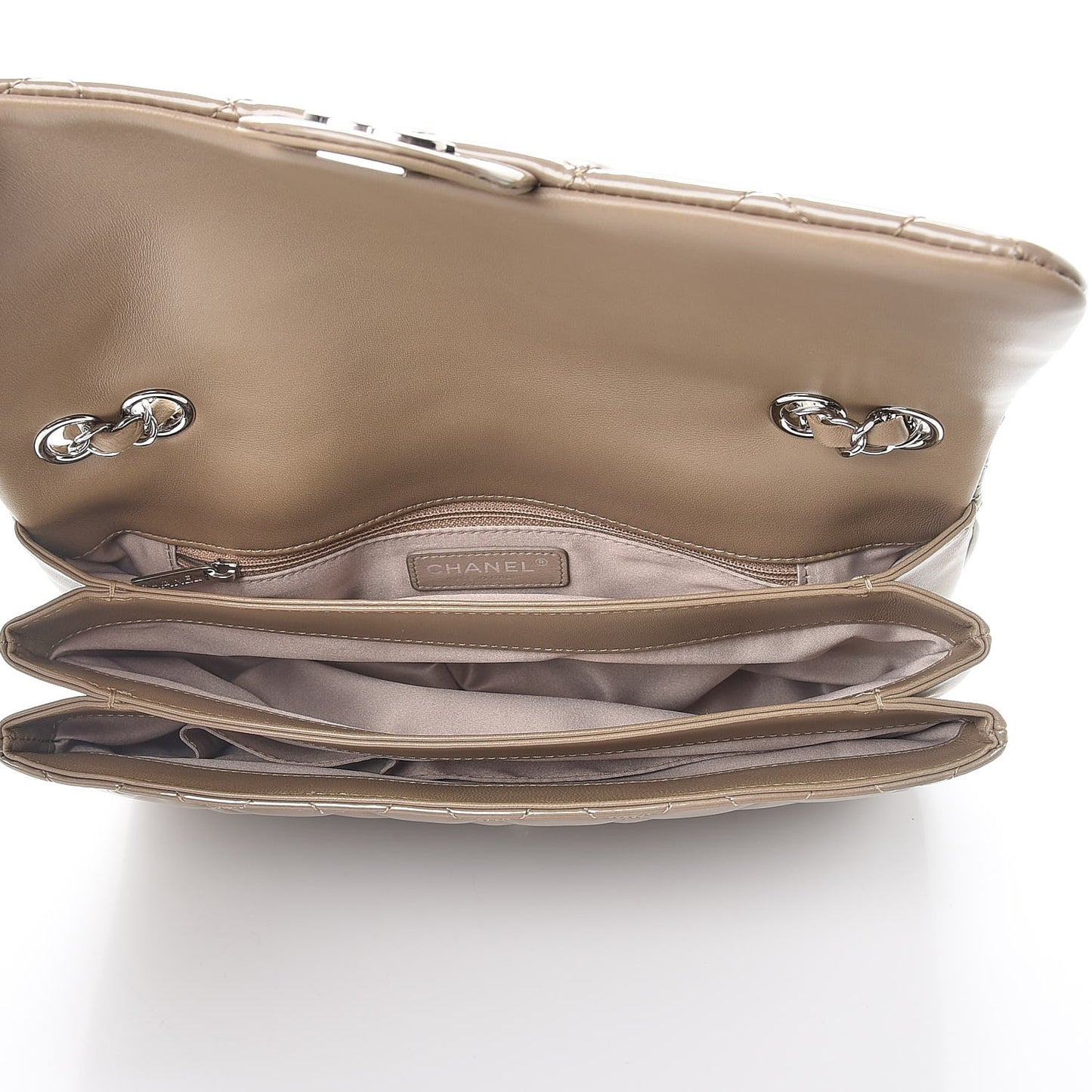 Patent Quilted 3 Jumbo Flap Light Brown