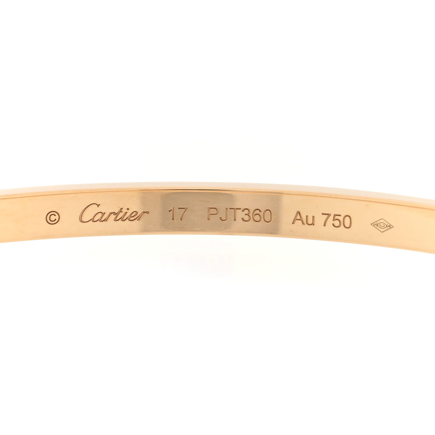 18K Yellow Gold Small LOVE Bracelet 17