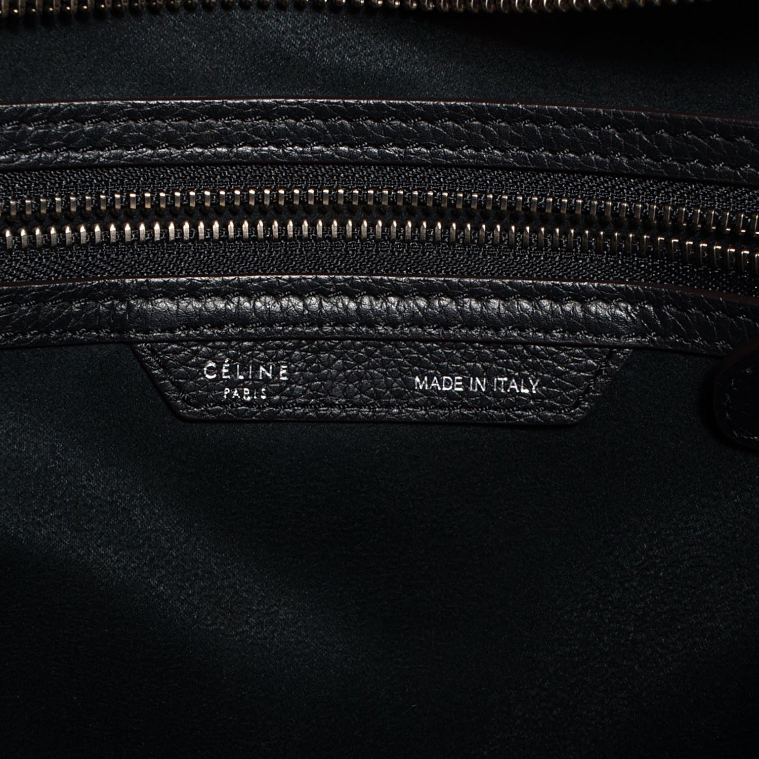 Celine Drummed Calfskin Mini Luggage Black 6 of 9