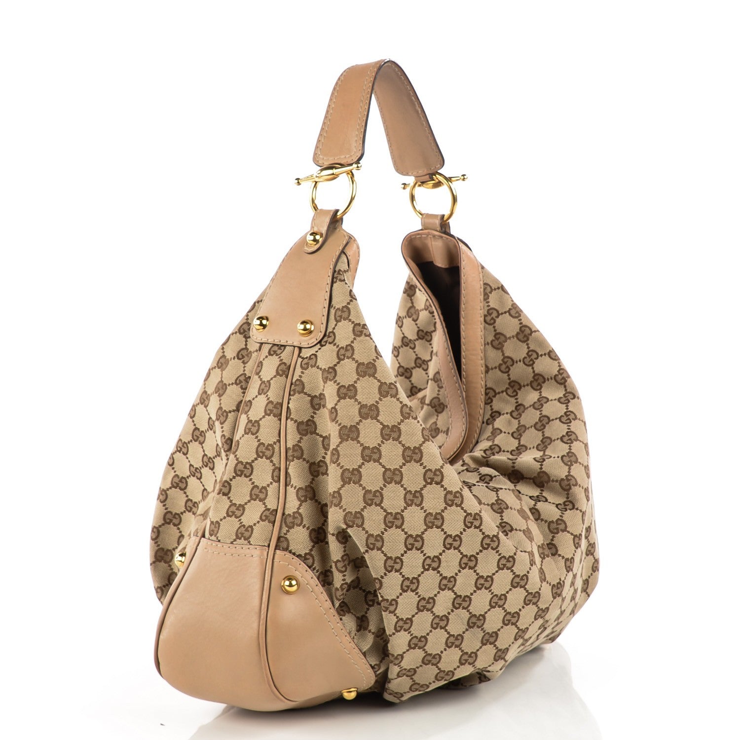 Gucci Monogram Large Jockey Hobo Beige 3 of 7