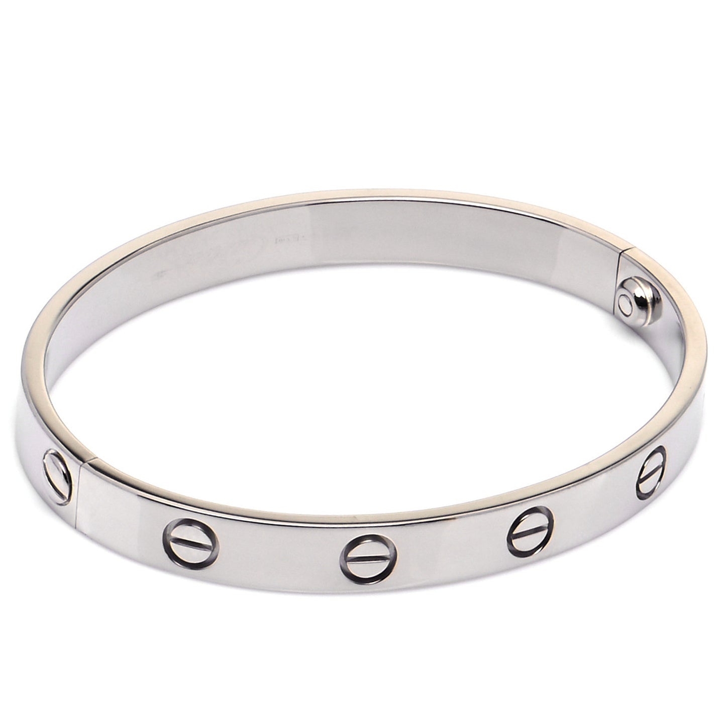 18K White Gold LOVE Bracelet 16