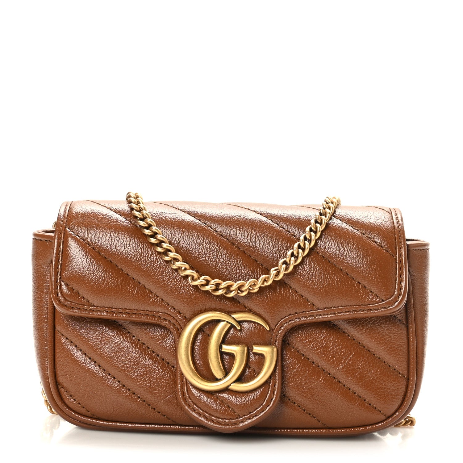 Gucci Azalea Calfskin Matelasse Diagonal Super Mini GG Marmont Shoulder Bag Cuir 1 of 9