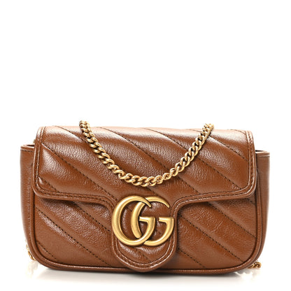 Gucci Azalea Calfskin Matelasse Diagonal Super Mini GG Marmont Shoulder Bag Cuir 1 of 9