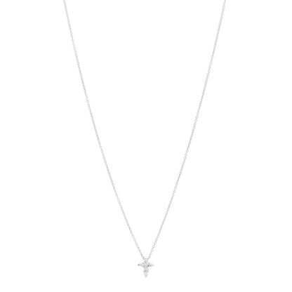 Roberto Coin 18K White Gold Diamond Tiny Treasures Baby Cross Pendant Necklace 1 of 6