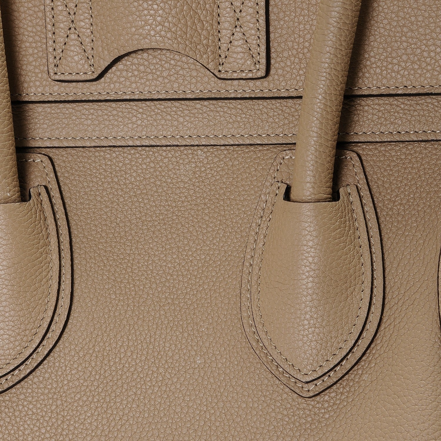 Celine Drummed Calfskin Mini Luggage Dune 5 of 8