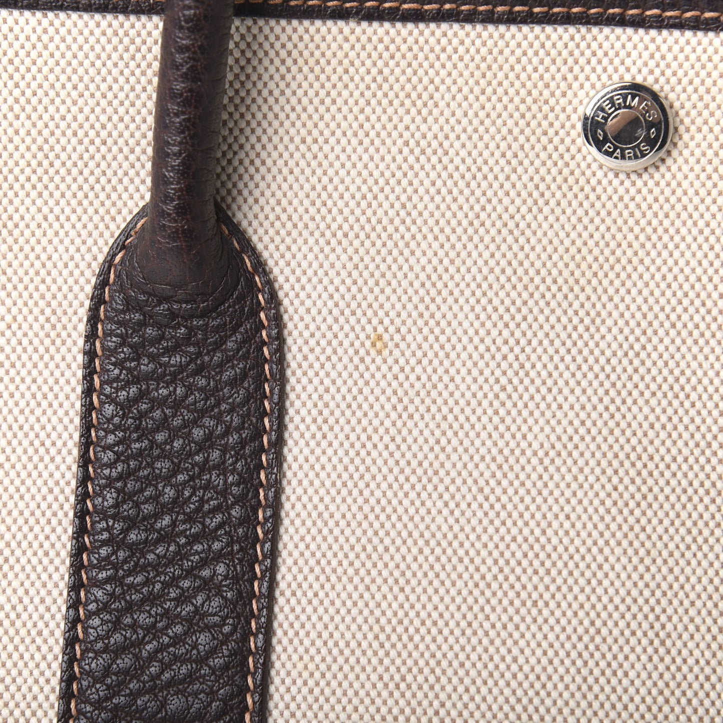Toile Buffle Gala Garden Party Tote 36 MM Marron Fonce