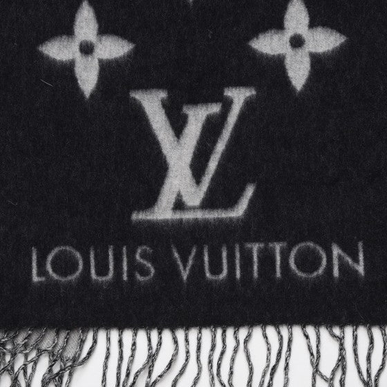 Louis Vuitton Cashmere Monogram Reykjavik Scarf Black 4 of 6