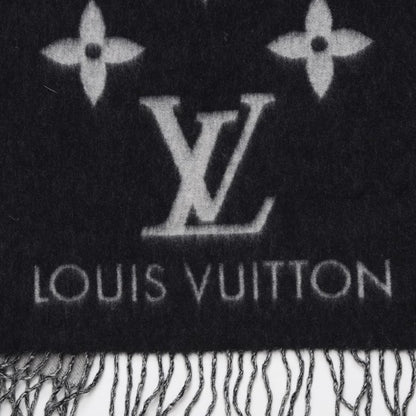 Louis Vuitton Cashmere Monogram Reykjavik Scarf Black 4 of 6