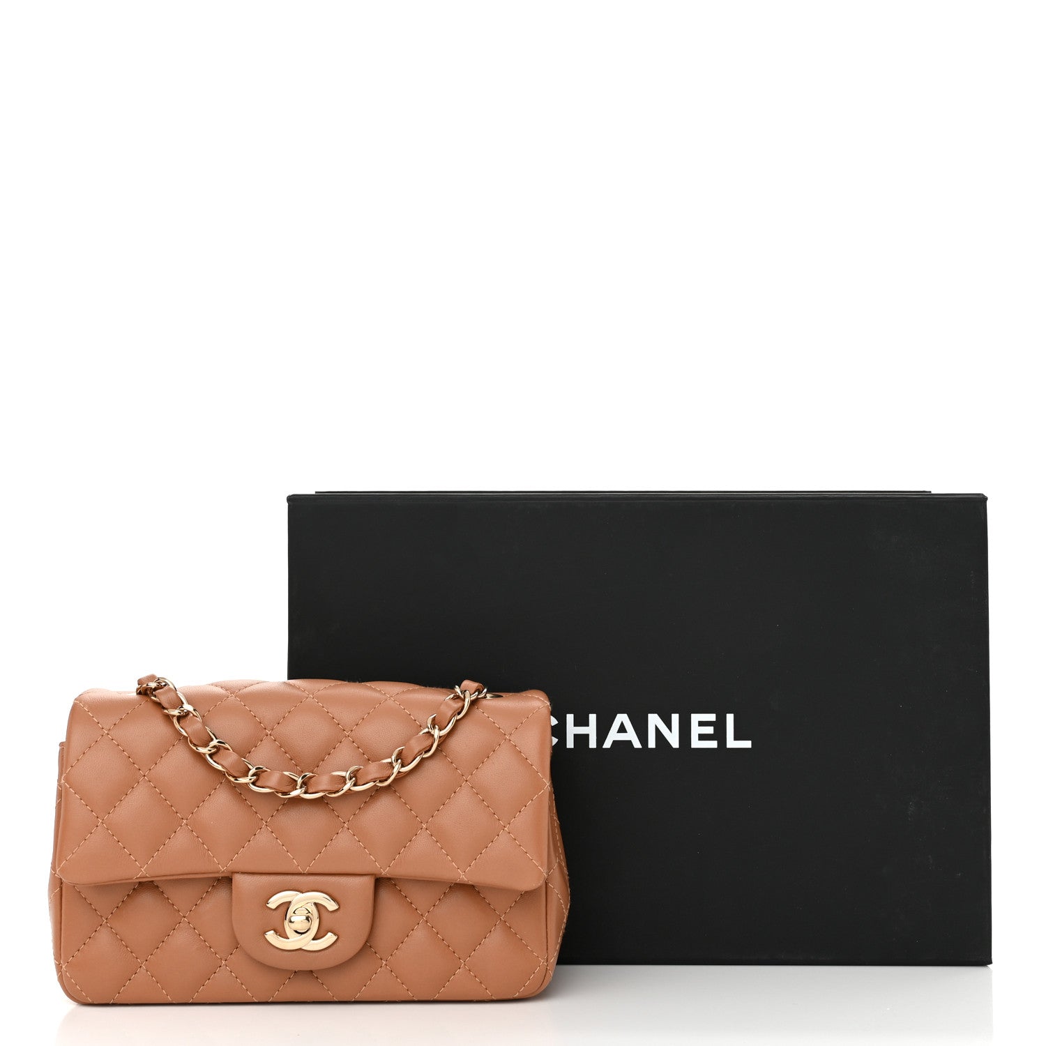 Chanel Lambskin Quilted Mini Rectangular Flap Brown 11 of 11