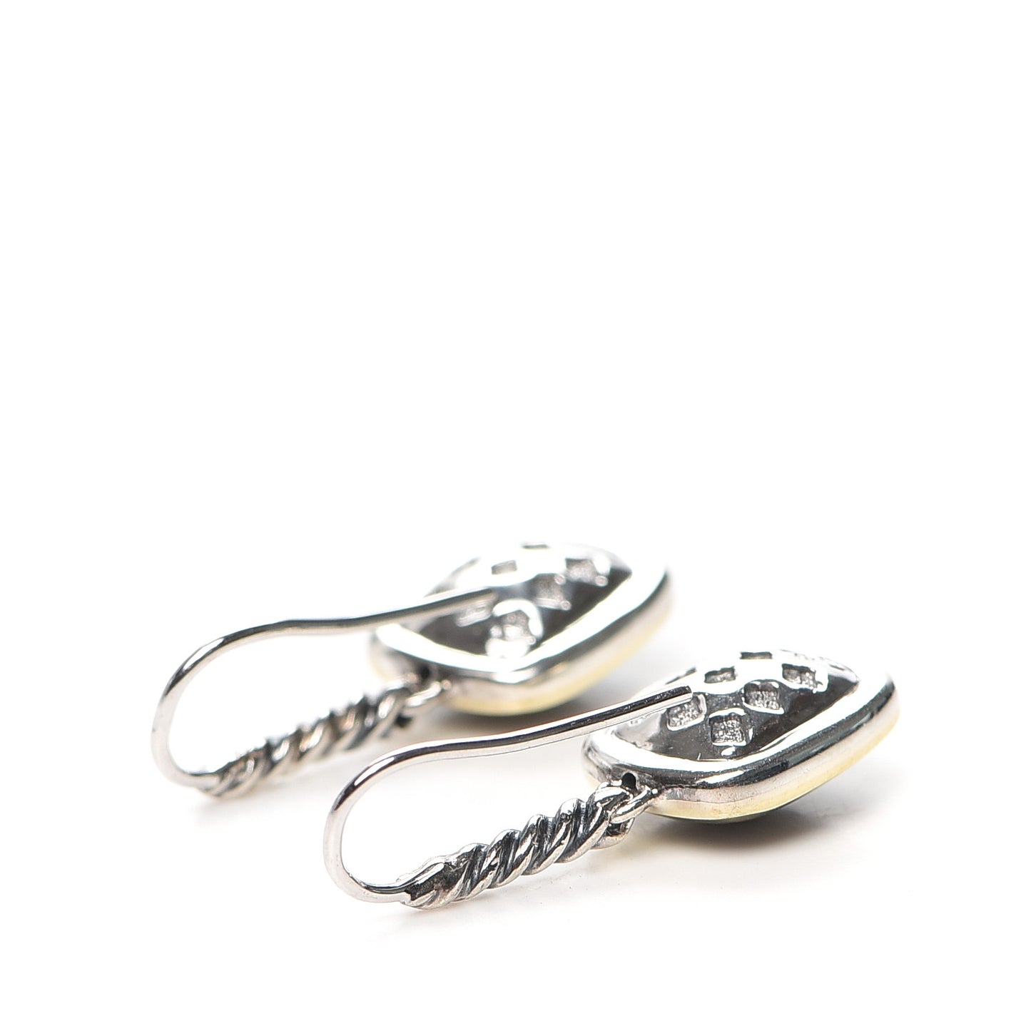 Sterling Silver 18K Yellow Gold Black Onyx Drop Earrings