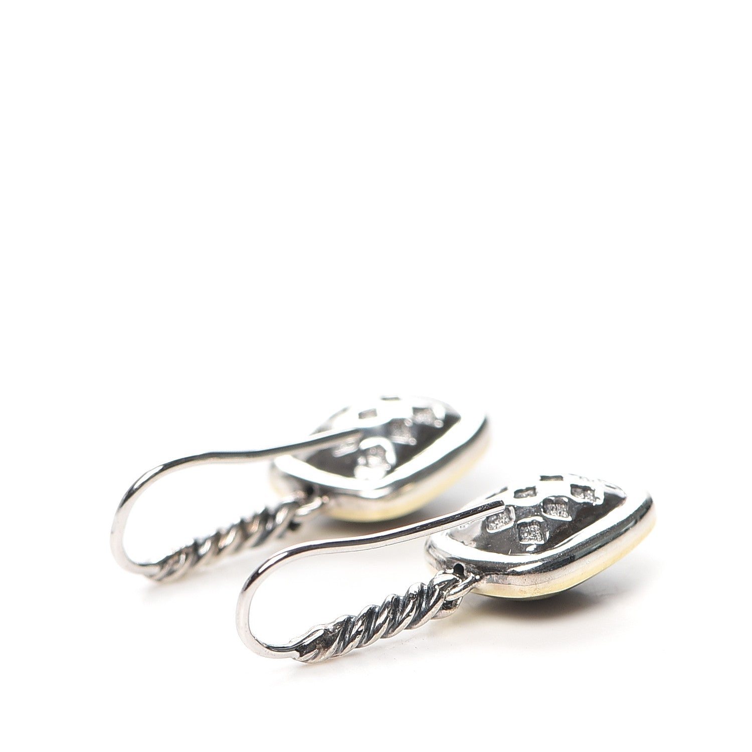 David Yurman Sterling Silver 18K Yellow Gold Black Onyx Drop Earrings 3 of 4