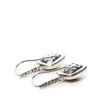David Yurman Sterling Silver 18K Yellow Gold Black Onyx Drop Earrings 3 of 4