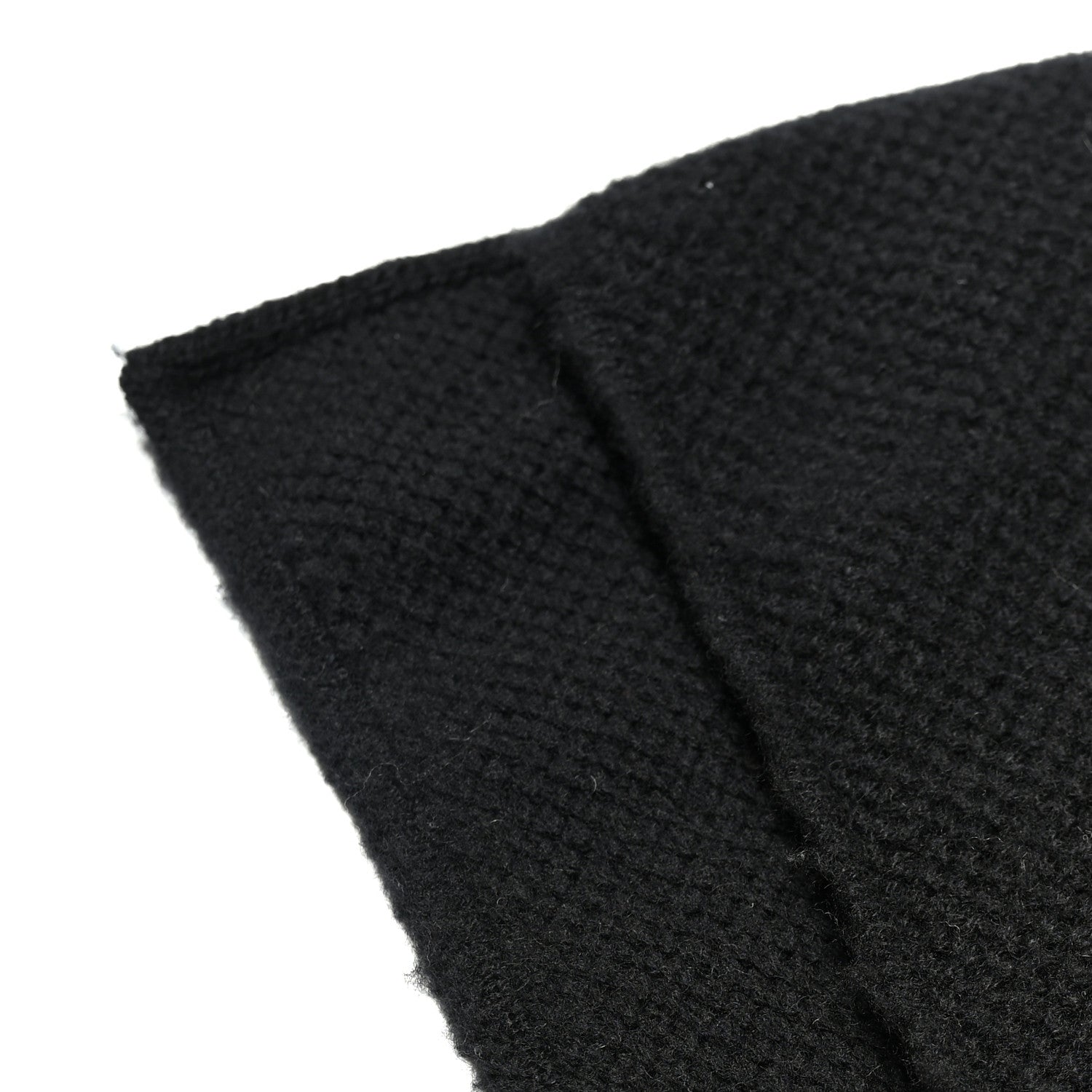 Chanel Cashmere Logo Stole Black White 4 of 4