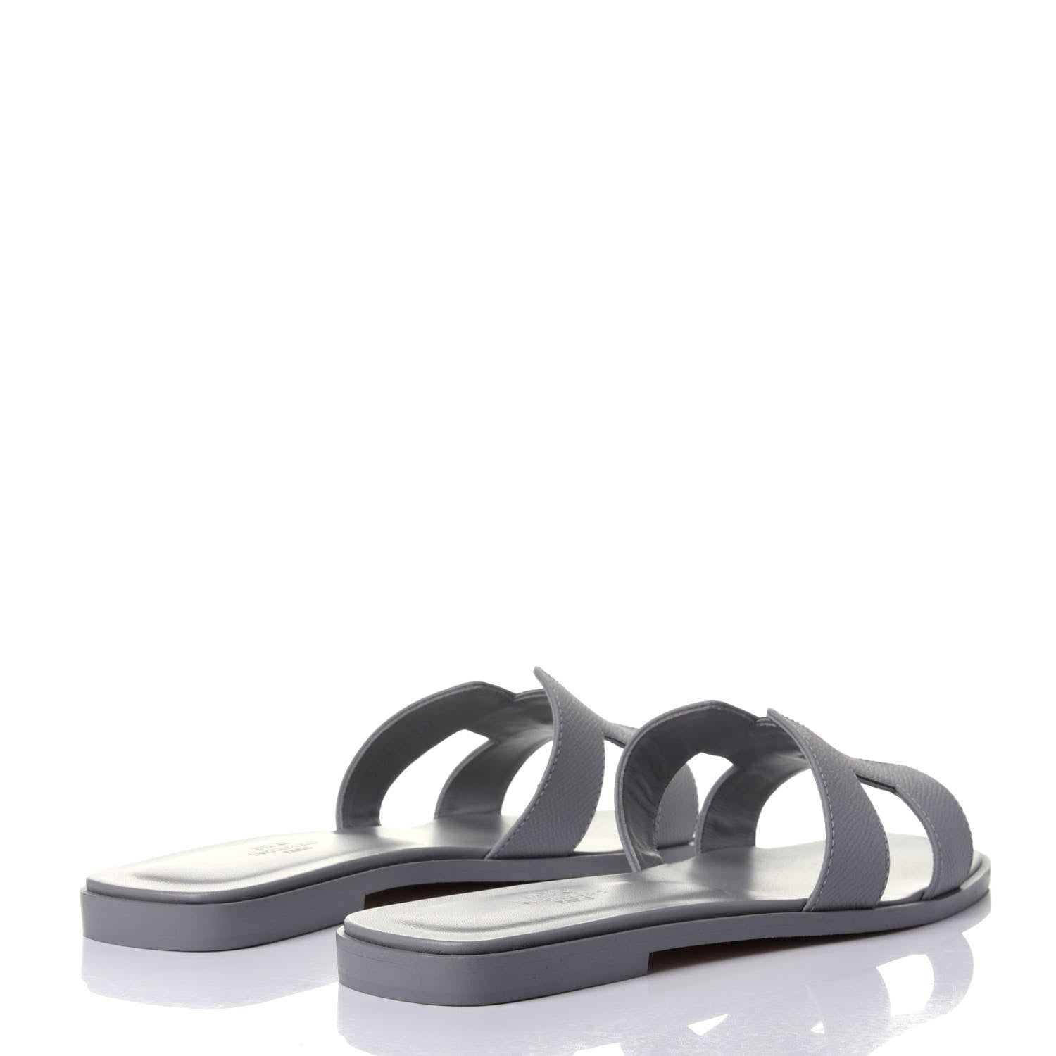 Hermes Epsom Oran Sandals 37.5 Bleu Glacier 4 of 11