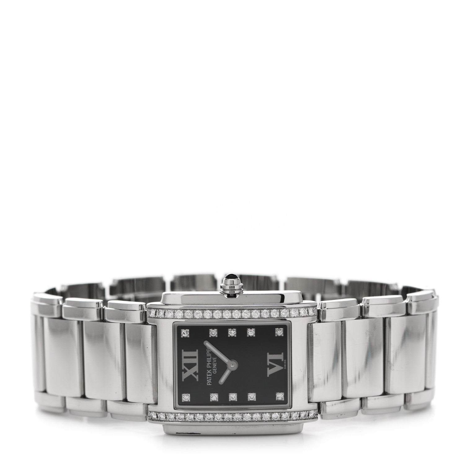 Patek Philippe Stainless Steel Diamond 25mm Twenty-4 Quartz Watch Black 4910/10A-001 2 of 4