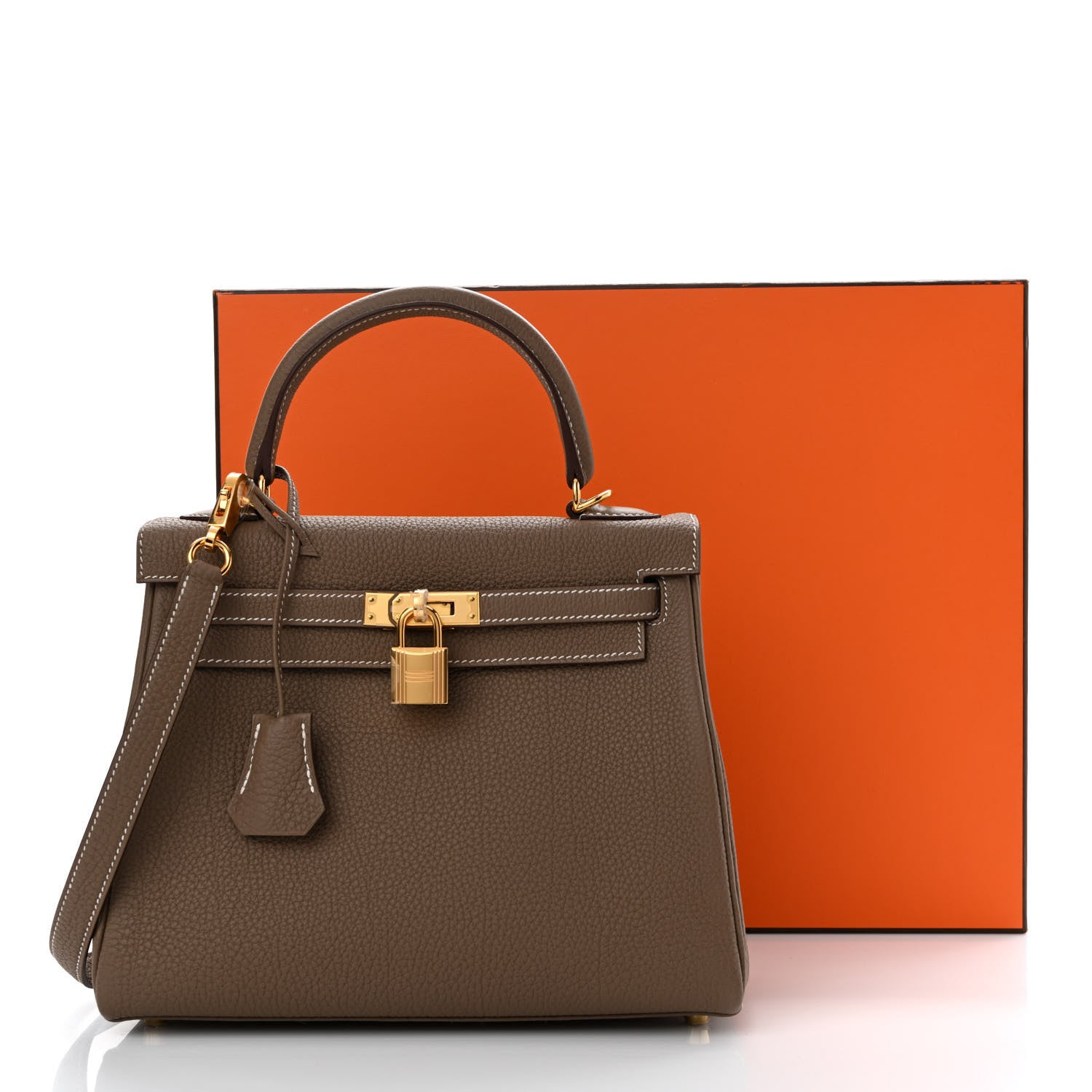 Hermes Togo Kelly Retourne 25 Etoupe 11 of 11