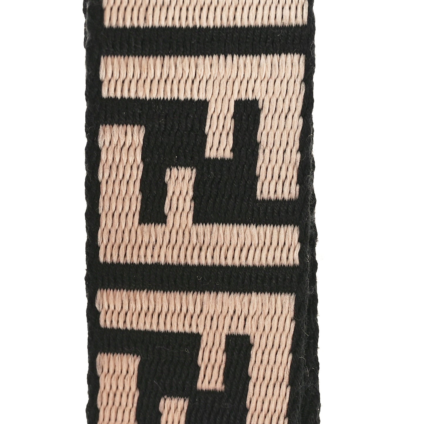 Jacquard Ribbon Vitello King FF Bi-Color Intreccio Adjustable Strap You Black White