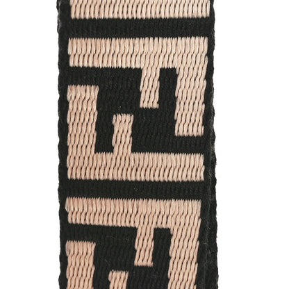 Fendi Jacquard Ribbon Vitello King FF Bi-Color Intreccio Adjustable Strap You Black White 4 of 4
