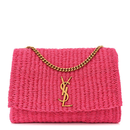 Saint Laurent Raffia Medium Monogram Kate Satchel Pink Glow 1 of 11