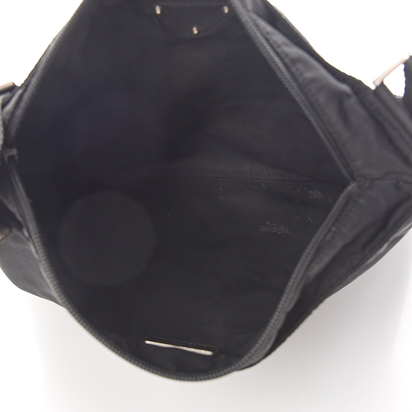 Nylon Small Flat Messenger Bag Black