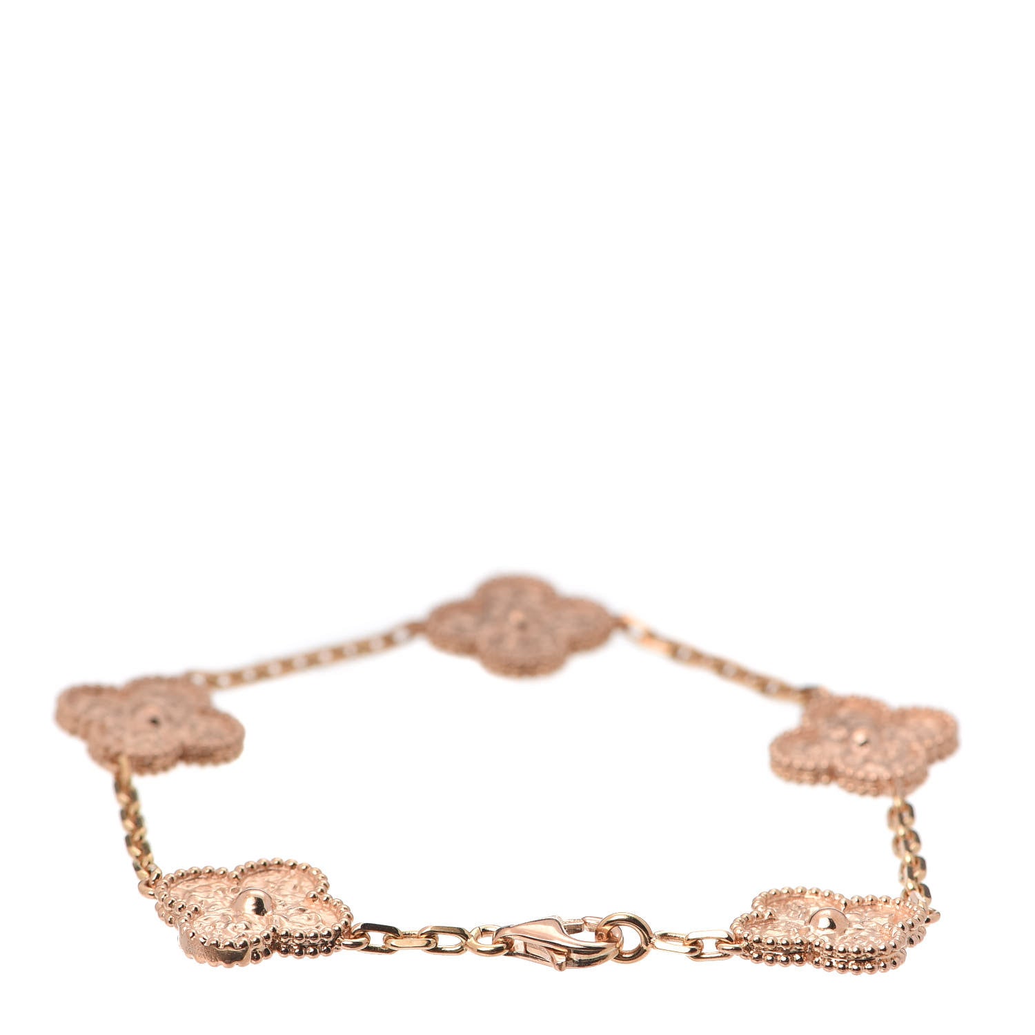 Van Cleef & Arpels 18K Rose Gold 5 Motifs Vintage Alhambra Bracelet 3 of 5