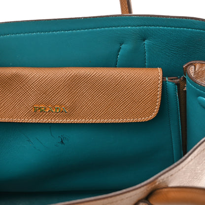 Prada Saffiano Cuir Small Double Bag Cannella Cocco 15 of 18
