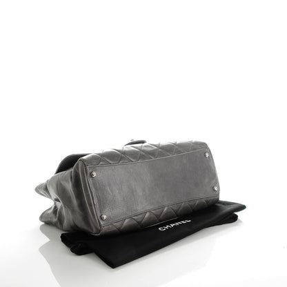 Chanel Glazed Calfskin Quilted Small CC Delivery Tote Grey 4 of 8