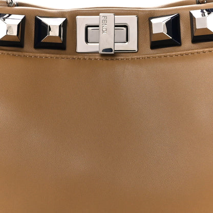 Fendi Nappa Bi-Color Studded Mini Peekaboo Iconic Satchel Cuoio Blue 10 of 12