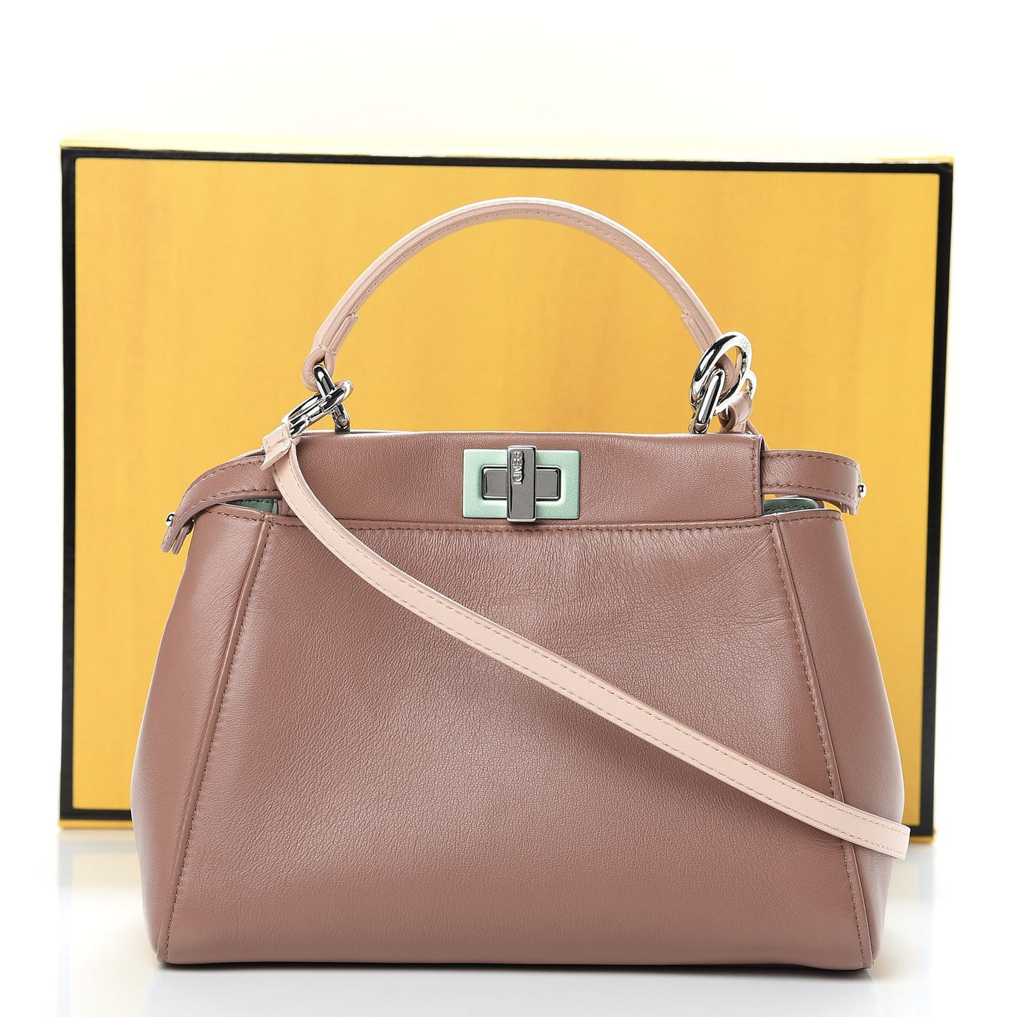 Nappa Colorblock Mini Peekaboo Iconic Satchel English Rose Plaster Oxigen