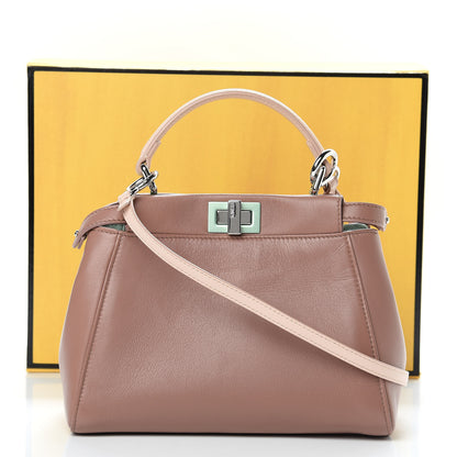 Fendi Nappa Colorblock Mini Peekaboo Iconic Satchel English Rose Plaster Oxigen 15 of 15