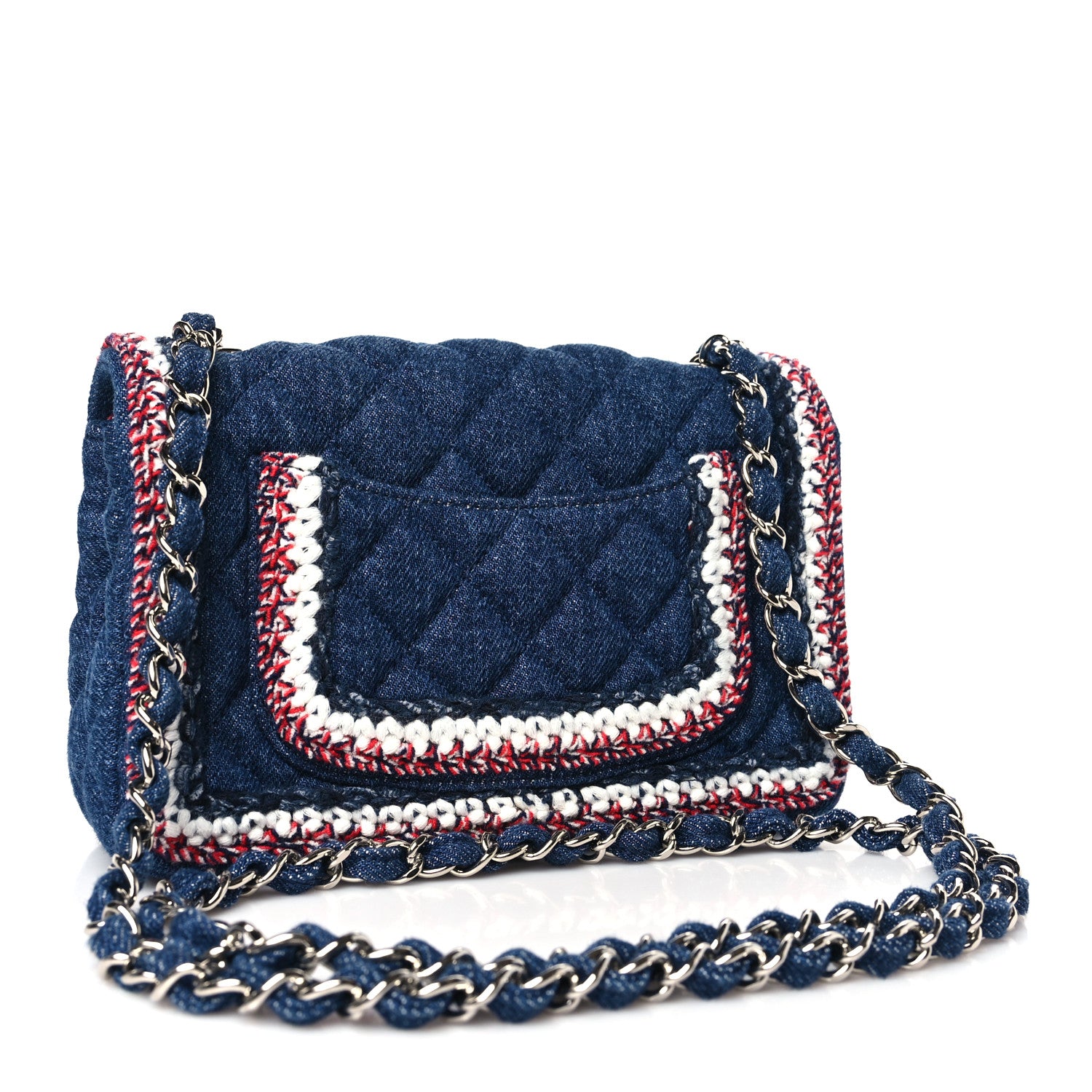 Chanel Denim Braided Mini Rectangular Flap Bag Blue 3 of 11